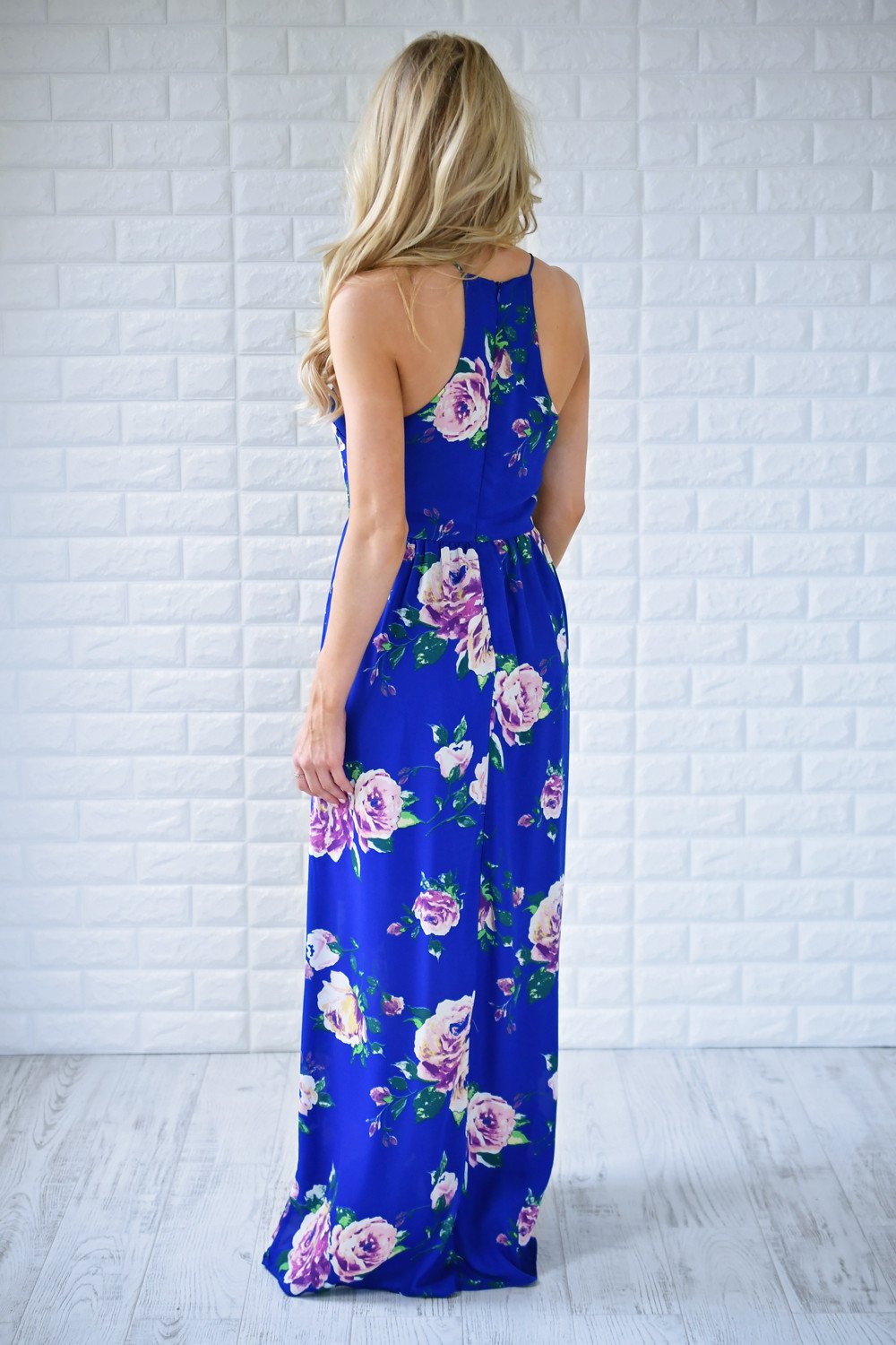 Electric Blue Floral Maxi Dress – The Pulse Boutique