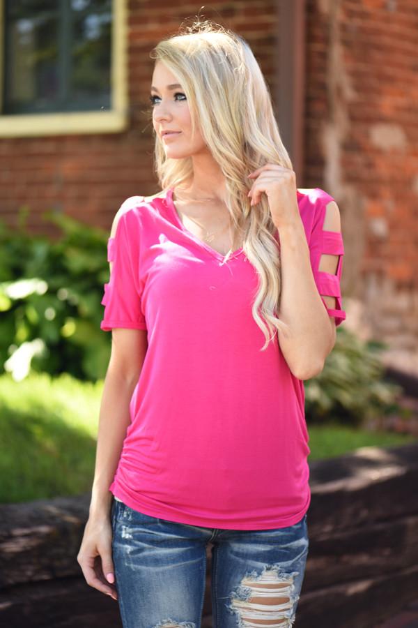 Give'm The Cold Shoulder ~ Hot Pink – The Pulse Boutique