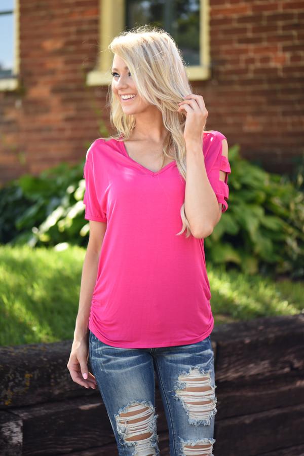 Give'm The Cold Shoulder ~ Hot Pink – The Pulse Boutique