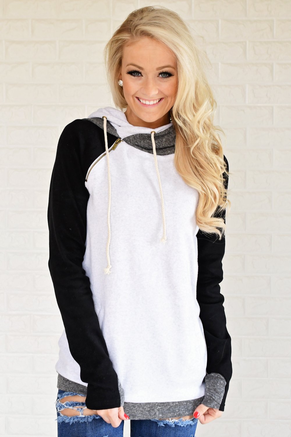 Ampersand Ave. Double Hooded Sweatshirt ~ Black & White – The Pulse ...