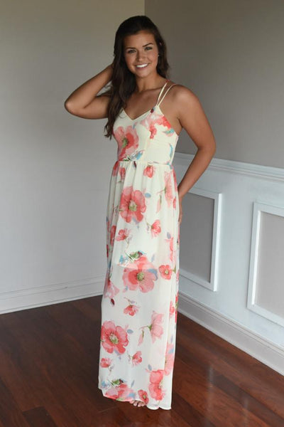 Among the Flowers Maxi Dress ~ Ivory – The Pulse Boutique