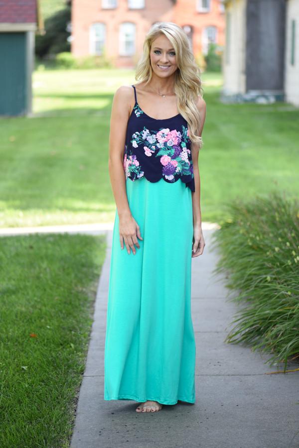 Mint Floral Maxi Dress – The Pulse Boutique