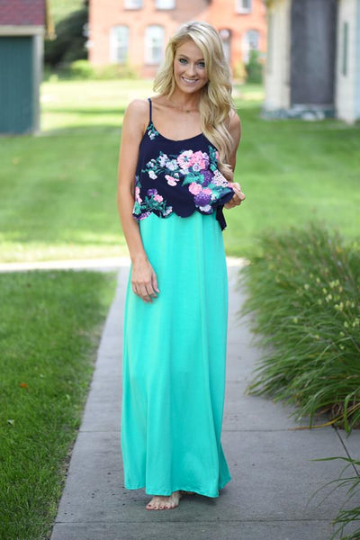 Mint Floral Maxi Dress – The Pulse Boutique