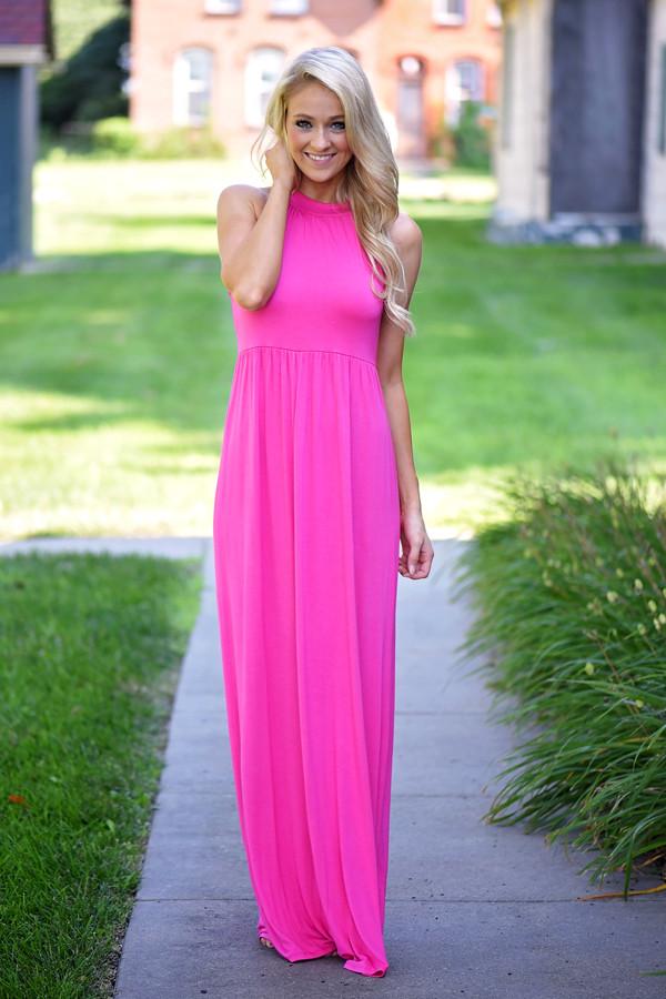 long dress pink colour