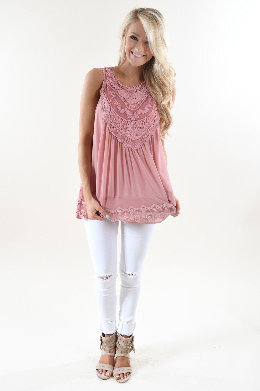 Pink Lace Top – The Pulse Boutique