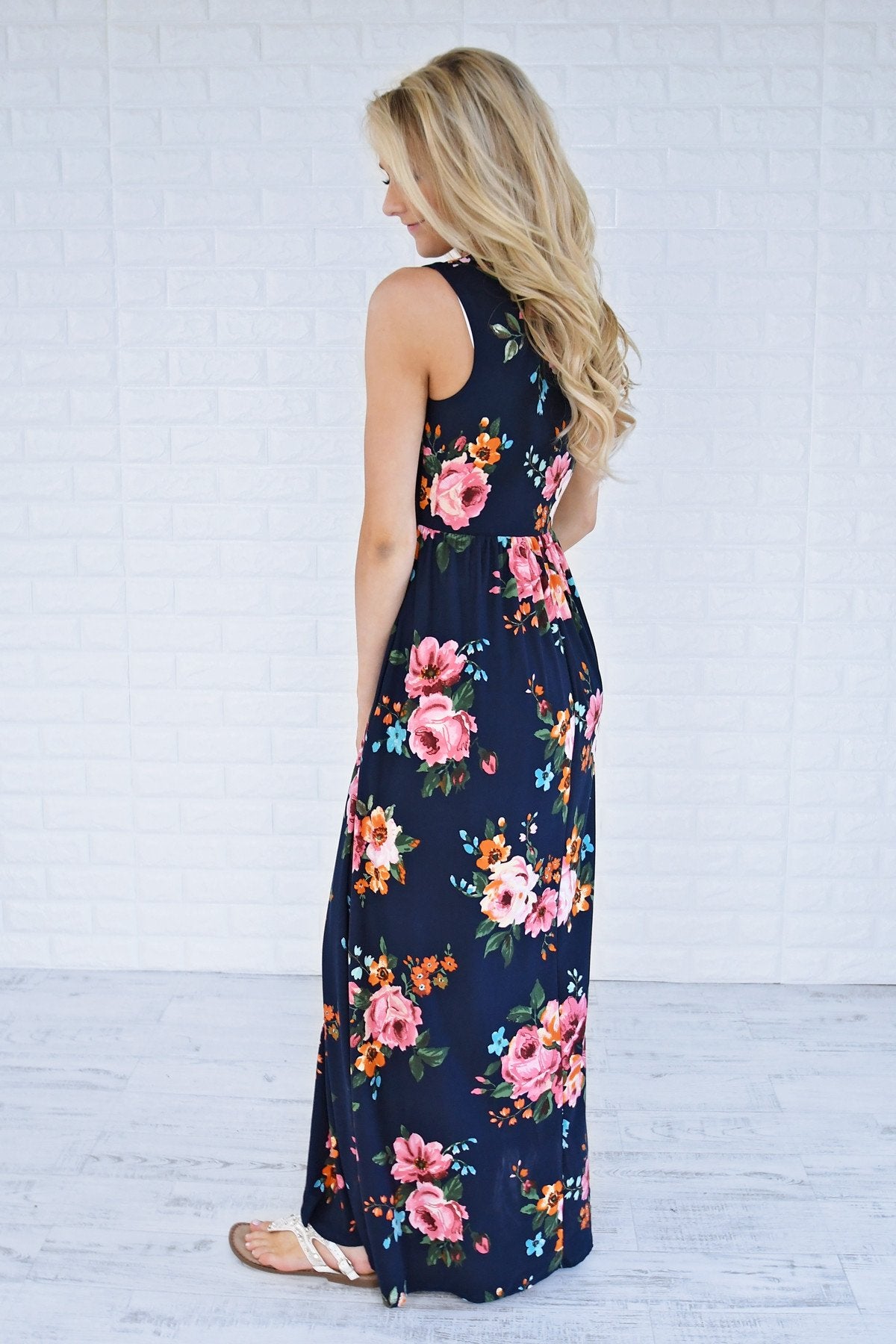 Sugar Sugar Floral Dress -Navy – The Pulse Boutique