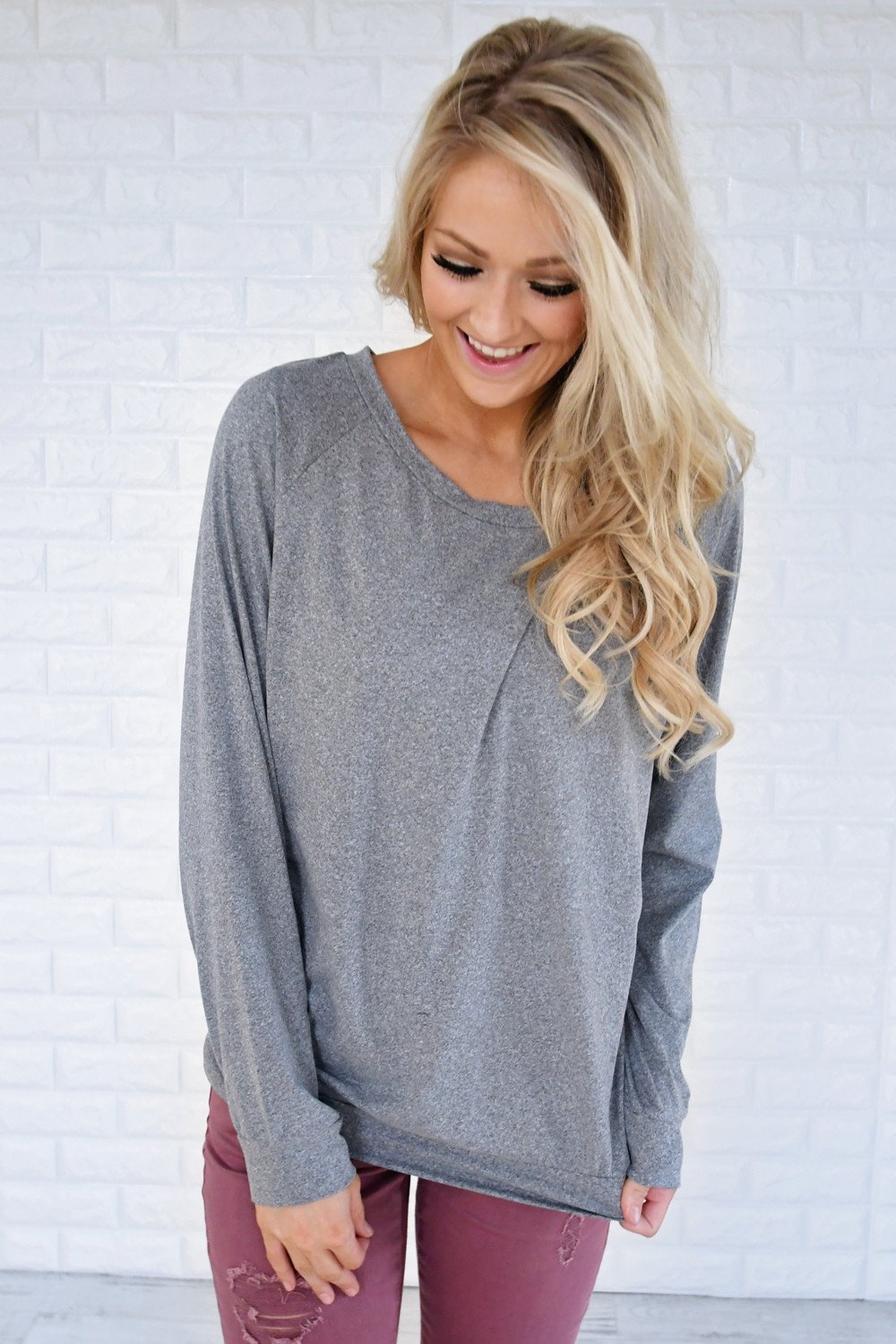 Just a Crush Sweater ~ Grey – The Pulse Boutique