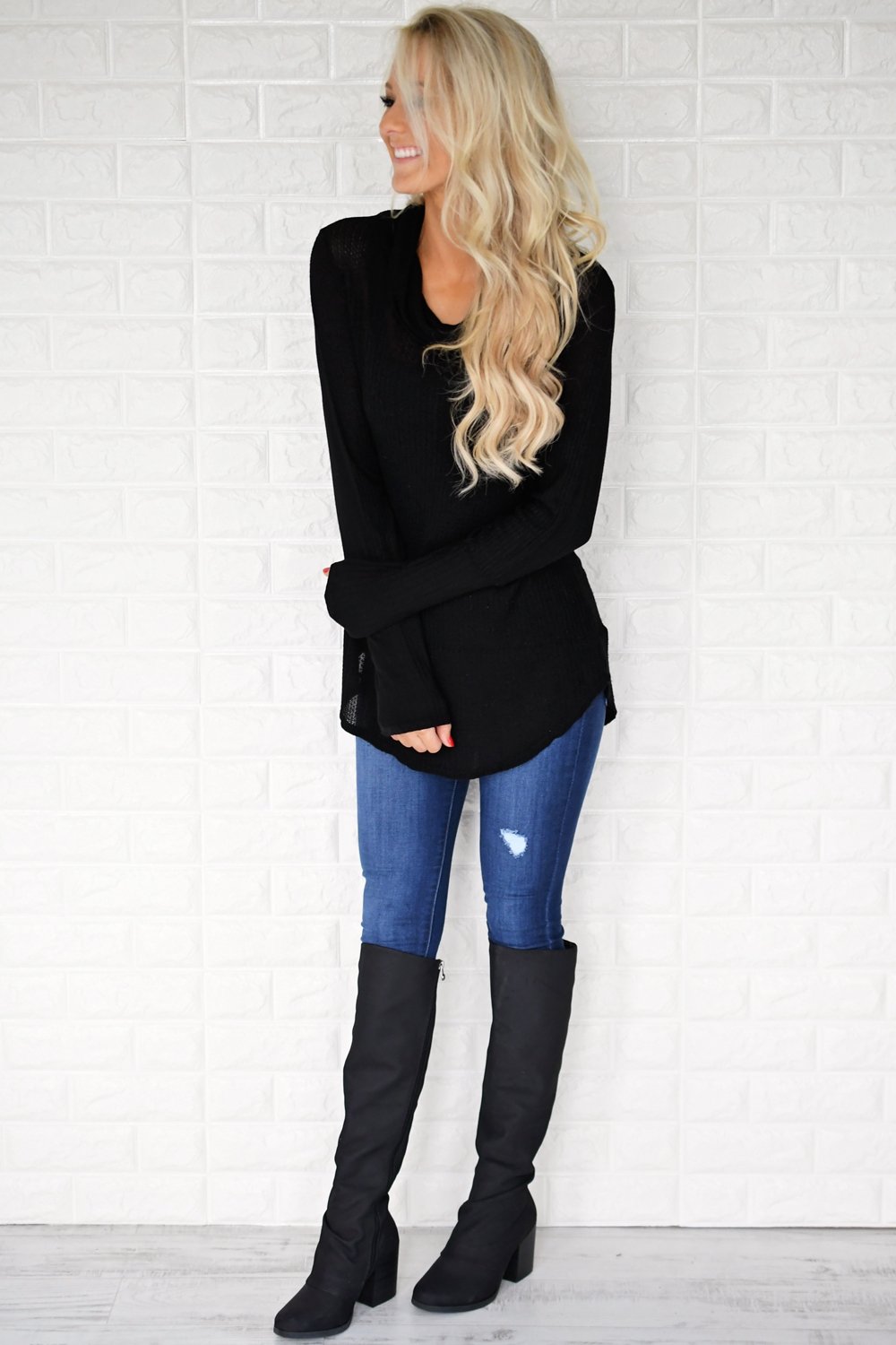 Black Cowl Neck Top – The Pulse Boutique