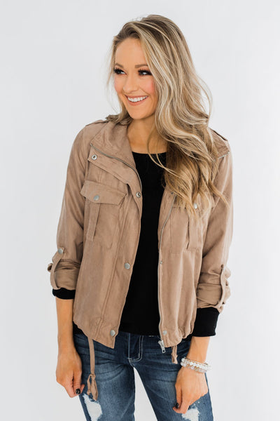 Brisk Morning Lightweight Zip Up Jacket- Mocha – The Pulse Boutique