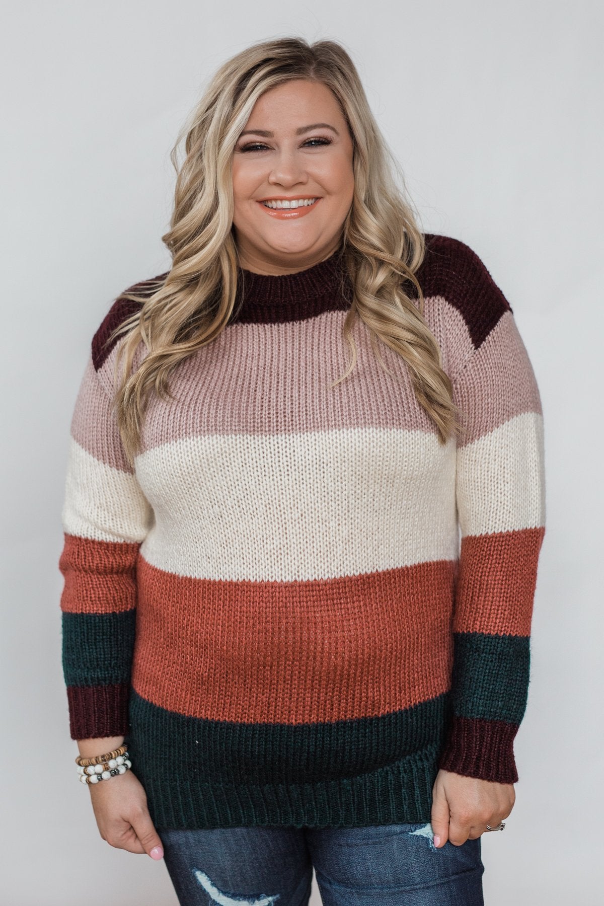 Only Want You Color Block Knit Sweater MultiColored The Pulse Boutique