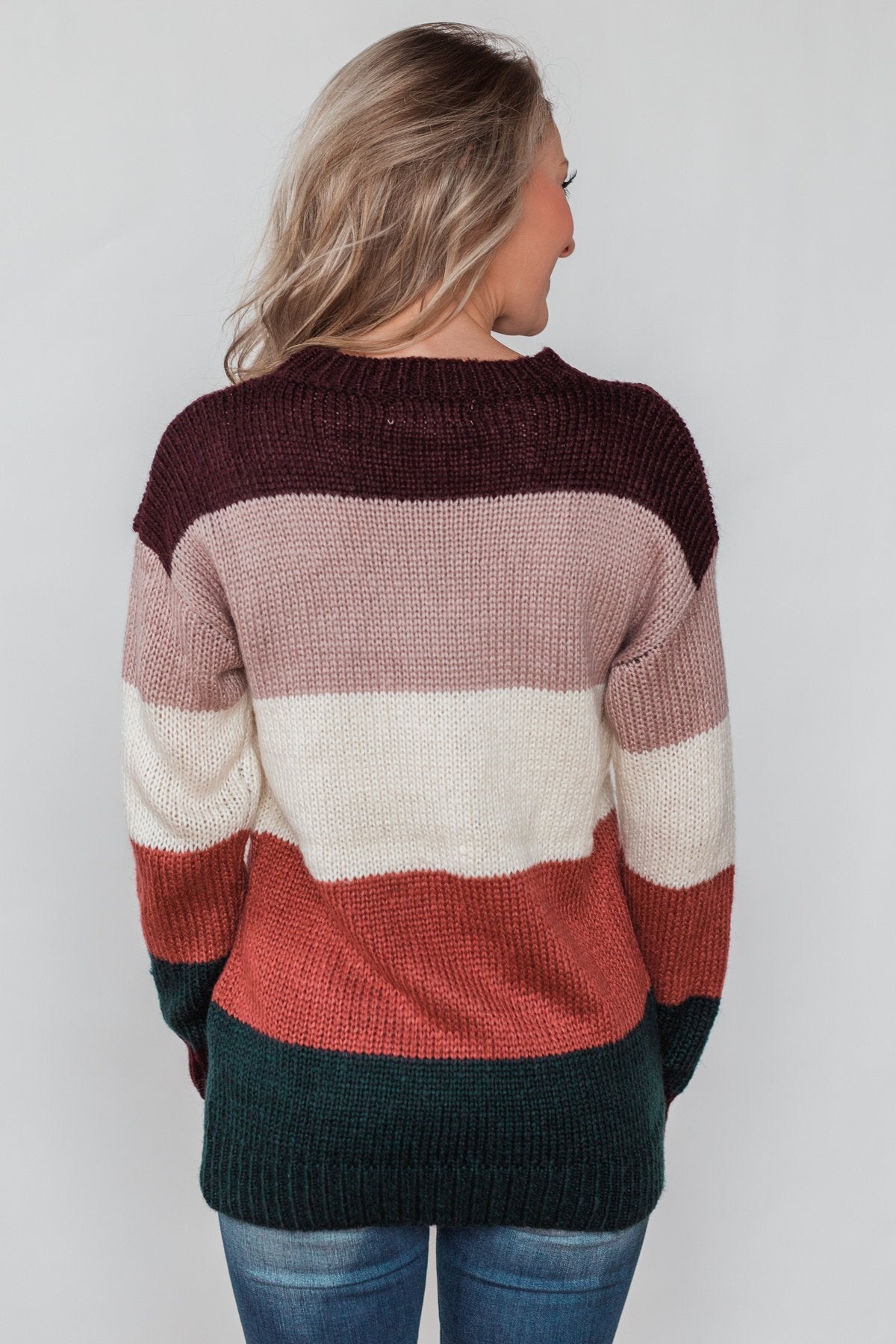 Only Want You Color Block Knit Sweater MultiColored The Pulse Boutique