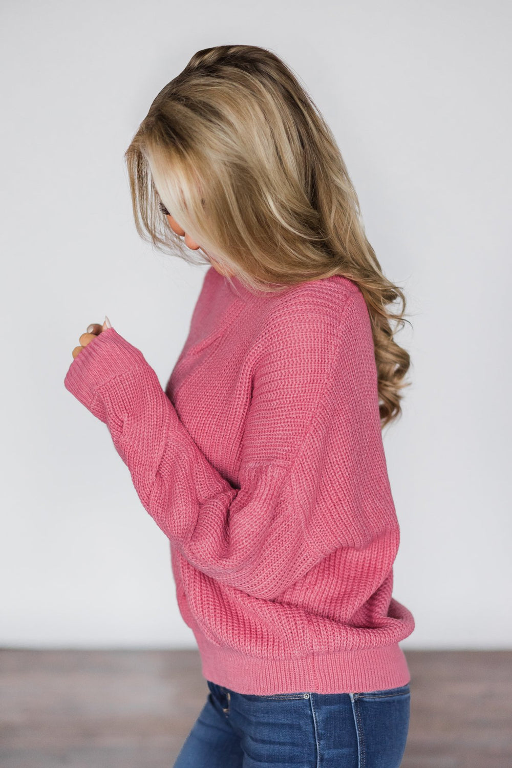 Pink Knit Sweater The Pulse Boutique