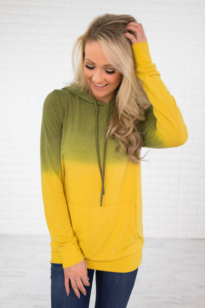 Yellow & Green Ombre Hoodie – The Pulse Boutique