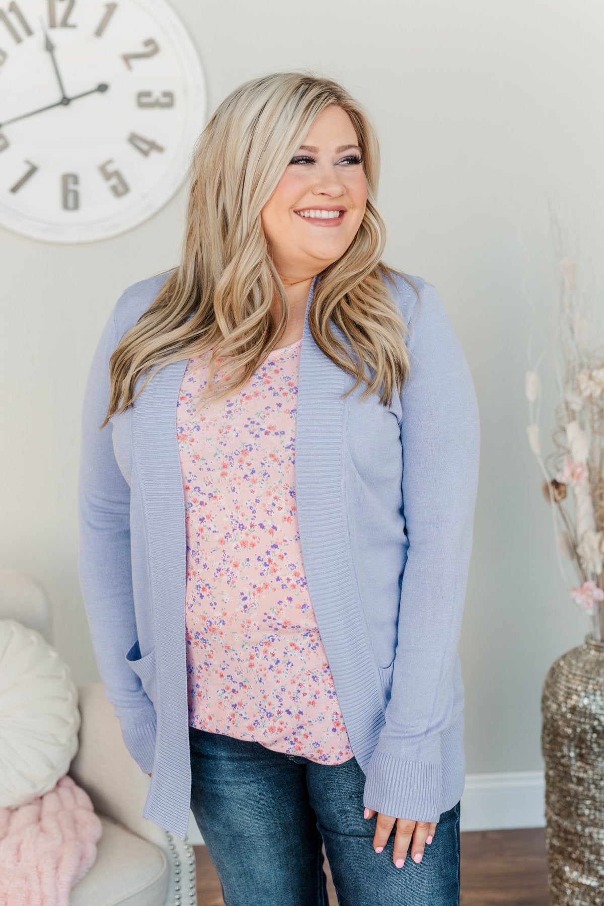 Light Weight Open Front Cardigan- Periwinkle – The Pulse Boutique