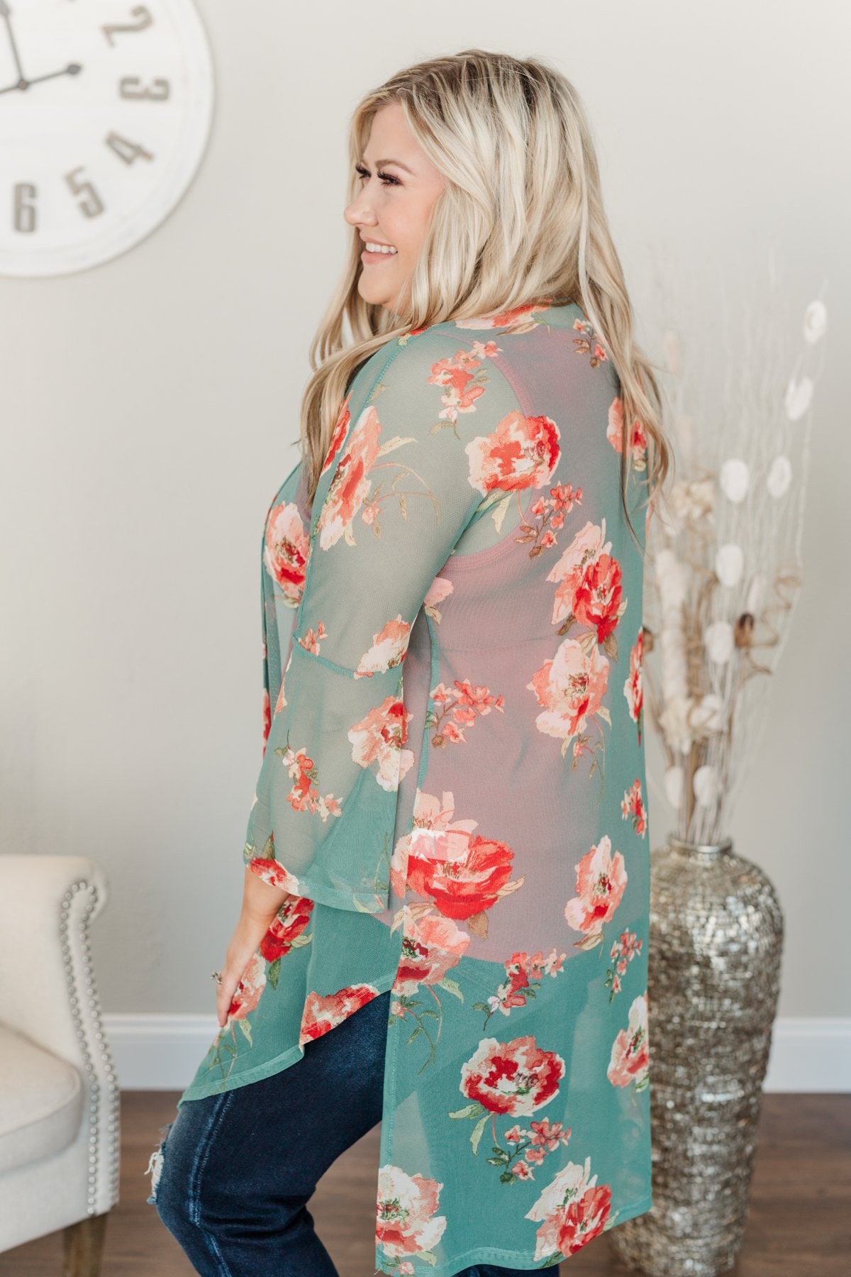 Sweet As A Treat Lightweight Kimono- Dusty Teal – The Pulse Boutique