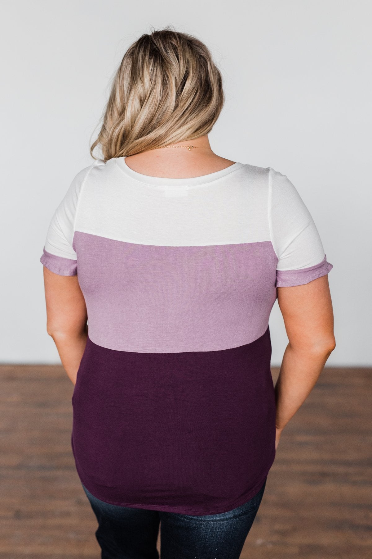 Show Me How Color Block Top- Shades Of Purple