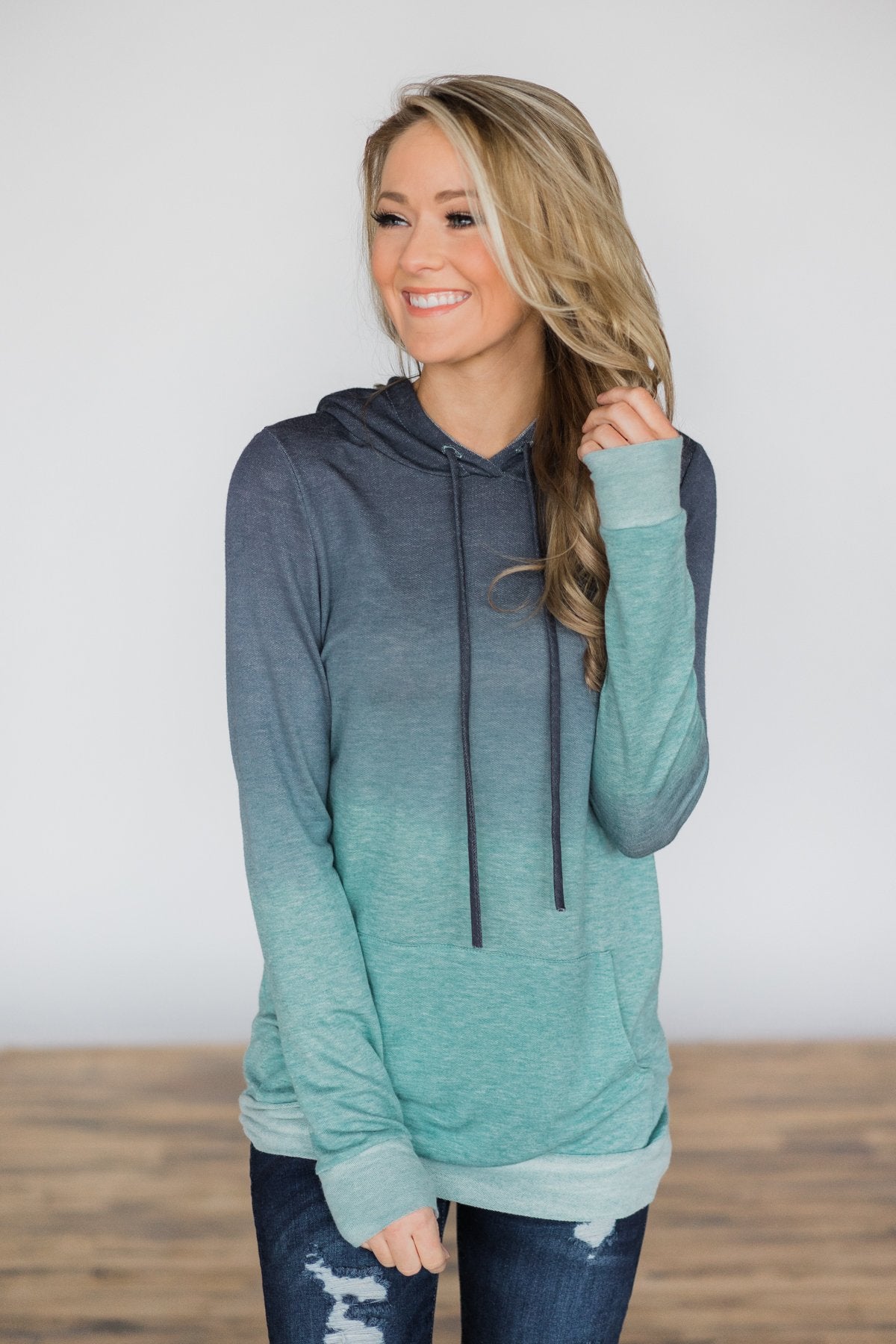 Deep Mint Ombre Hoodie – The Pulse Boutique