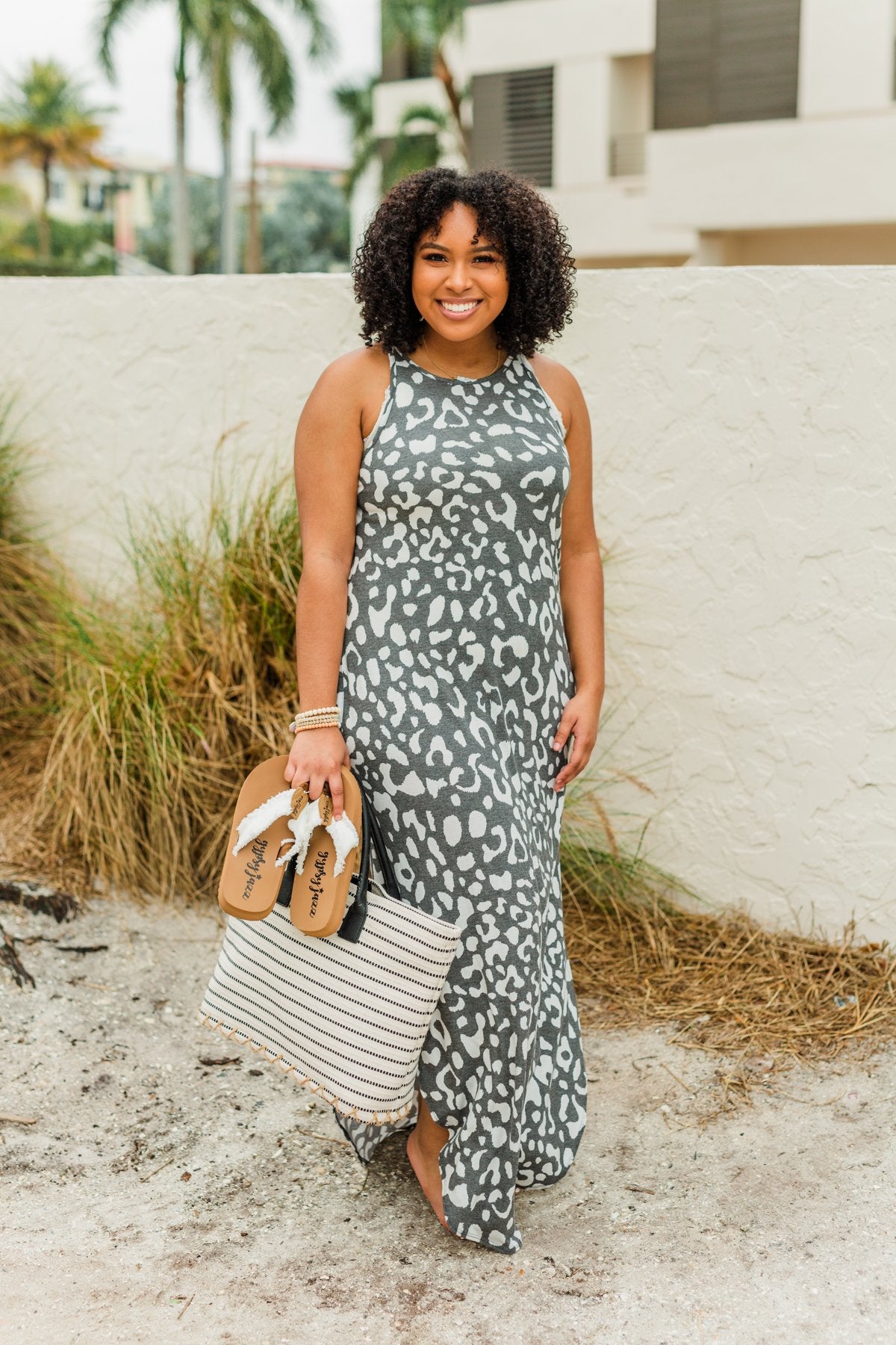 Be The Change Sleeveless Maxi Dress- Charcoal & Ivory – The Pulse Boutique