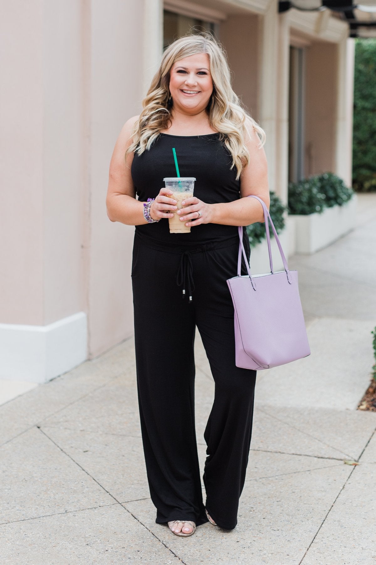 black drawstring jumpsuit