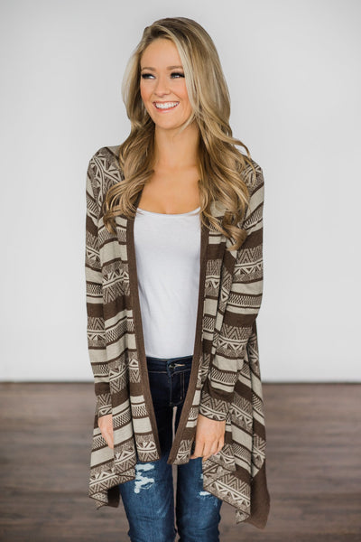 Brown Tribal Cardigan – The Pulse Boutique