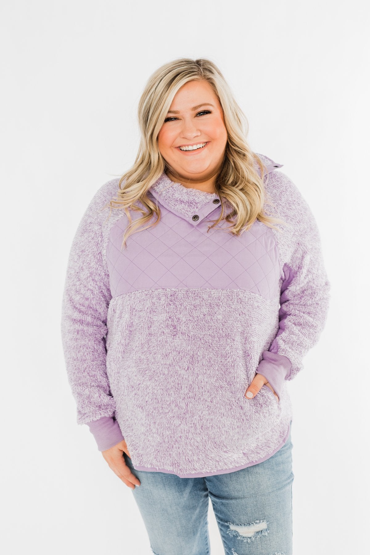 Just My Luck Quilted Sherpa Pullover- Lilac – The Pulse Boutique