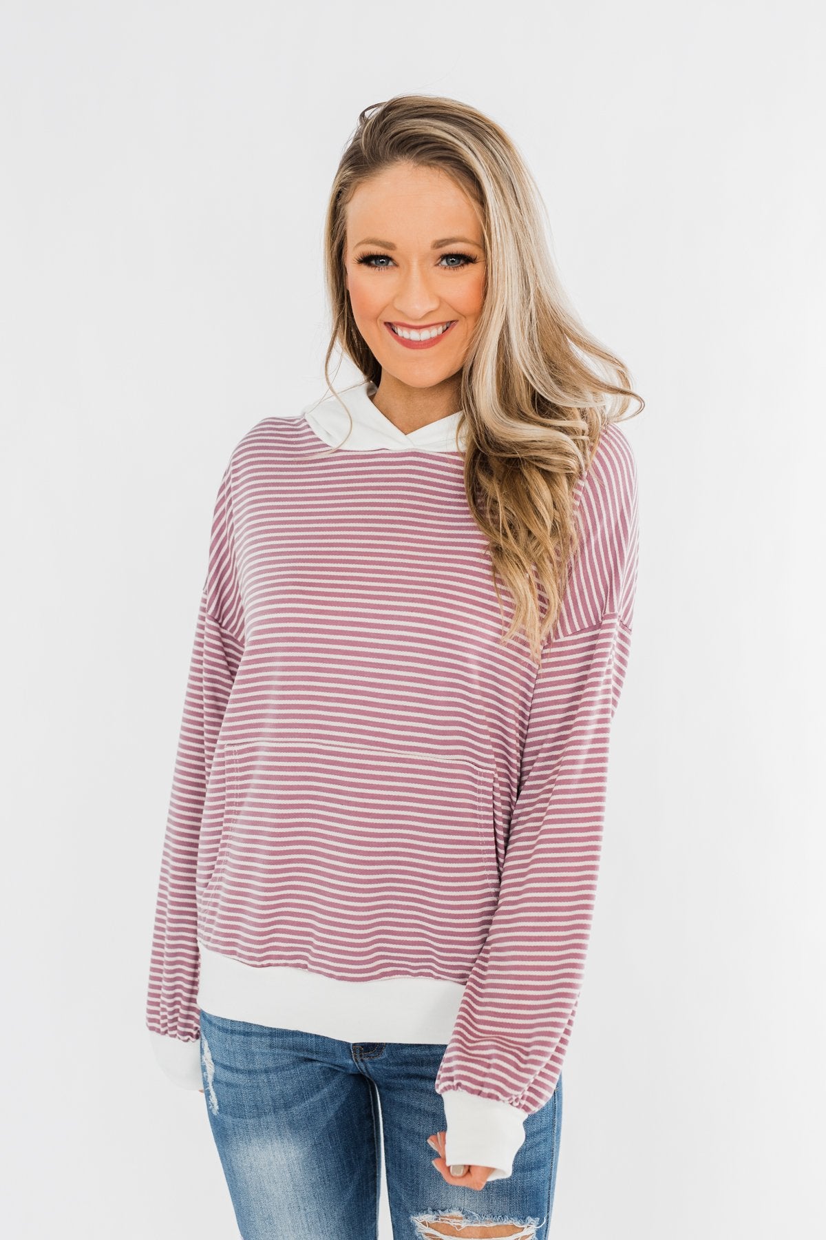 On Your Journey Striped Hoodie- Deep Lavender – The Pulse Boutique