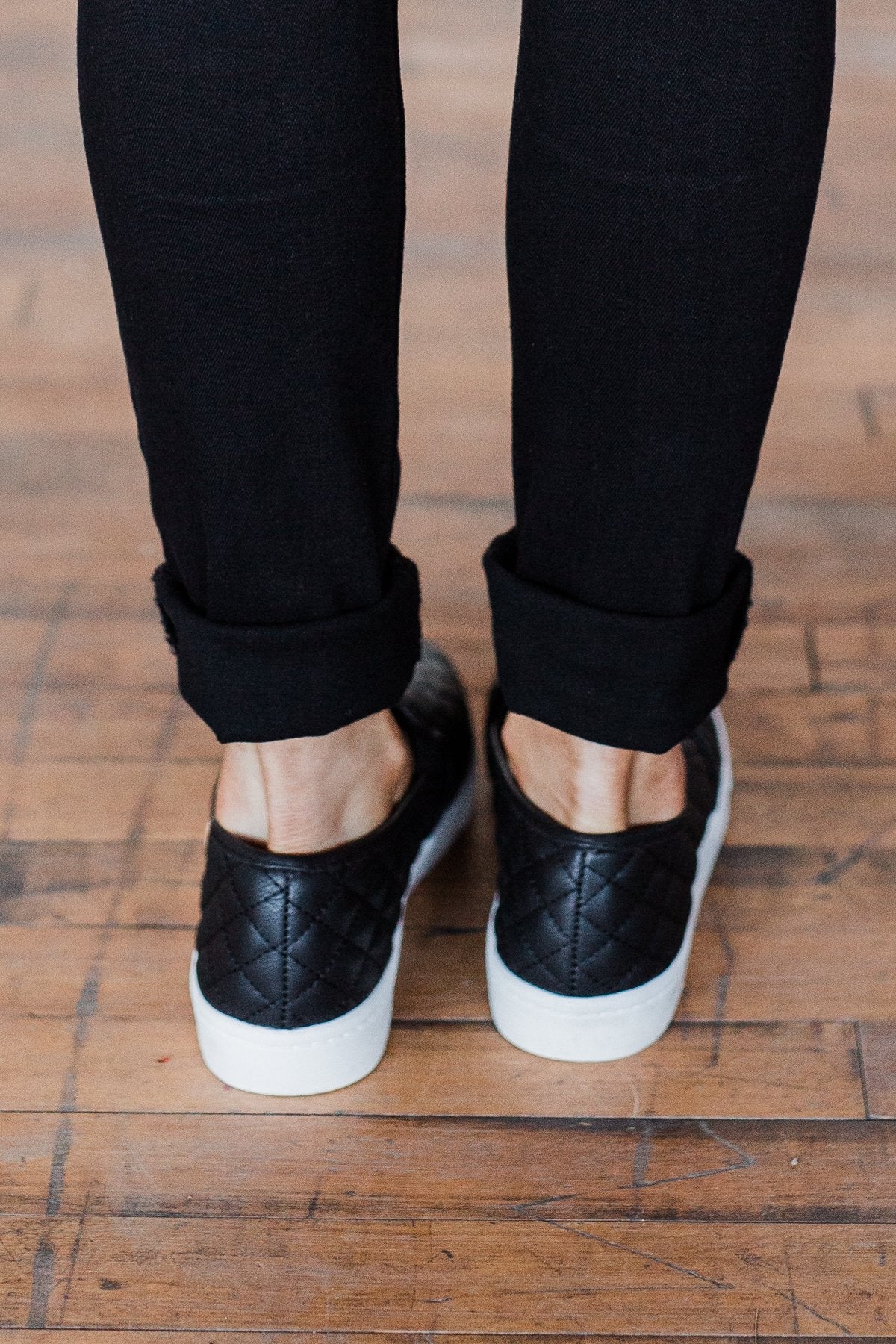 soda black slip ons