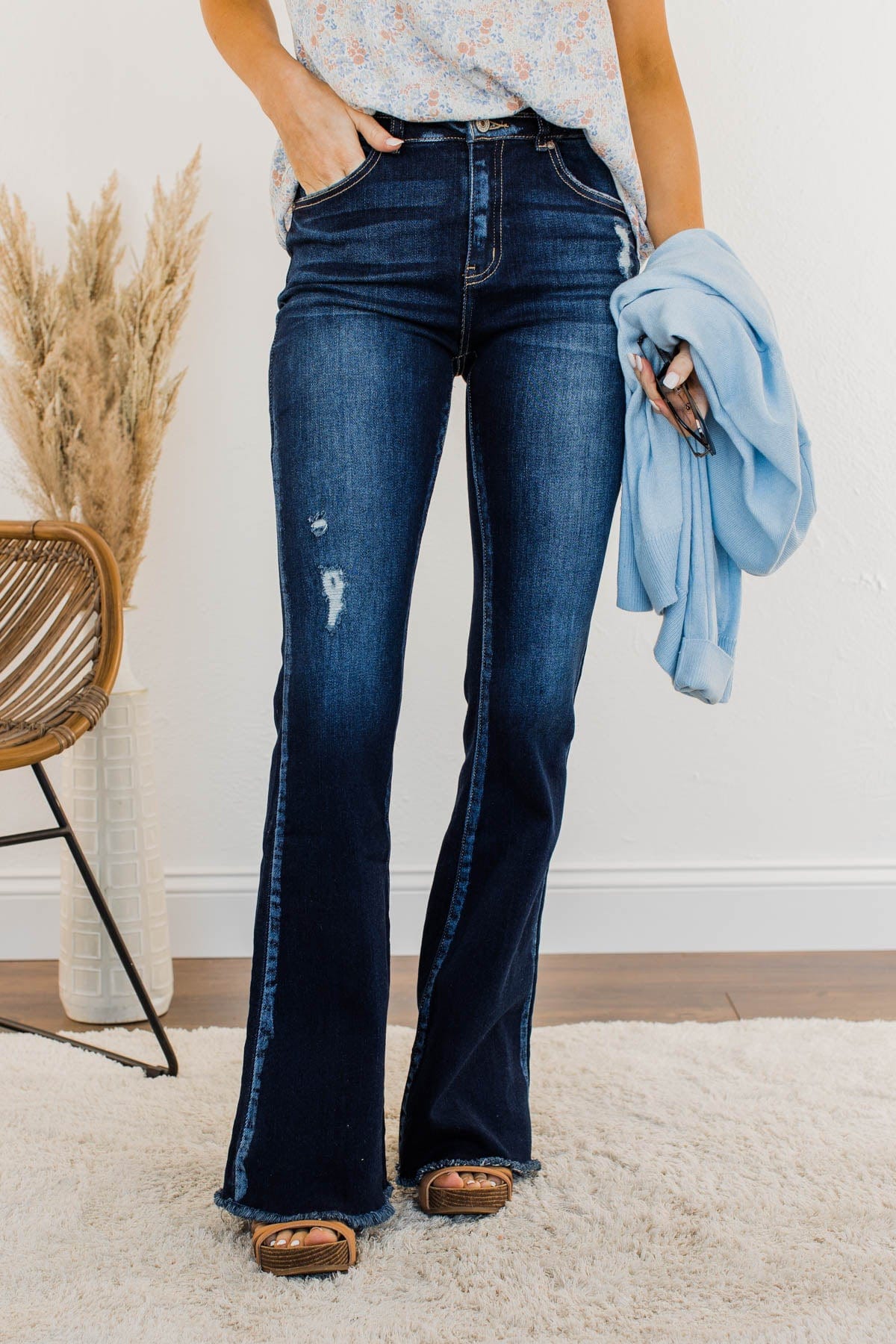 KanCan High Rise Flare Bottom Jeans- Talia Wash – The Pulse Boutique