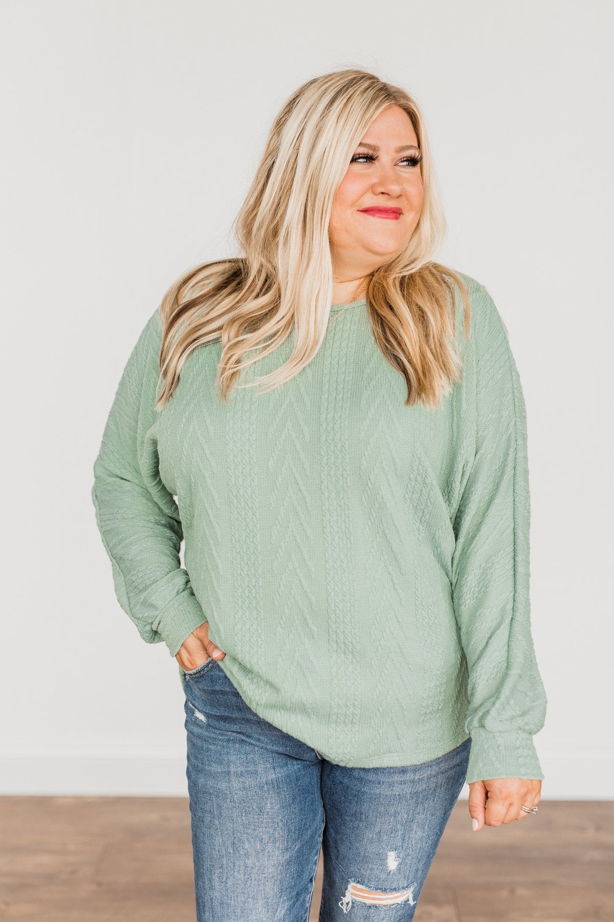 Here For A Good Time Knit Sweater- Sage – The Pulse Boutique