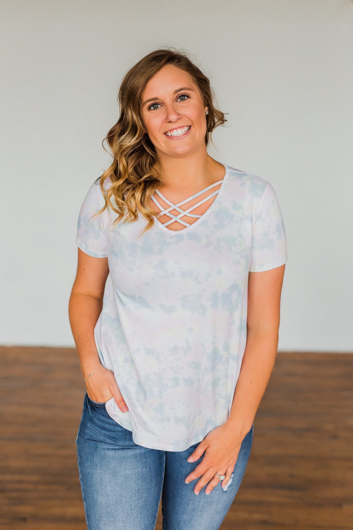 Believe In You Criss Cross Top- Off White, Pink, Yellow, Blue – The ...