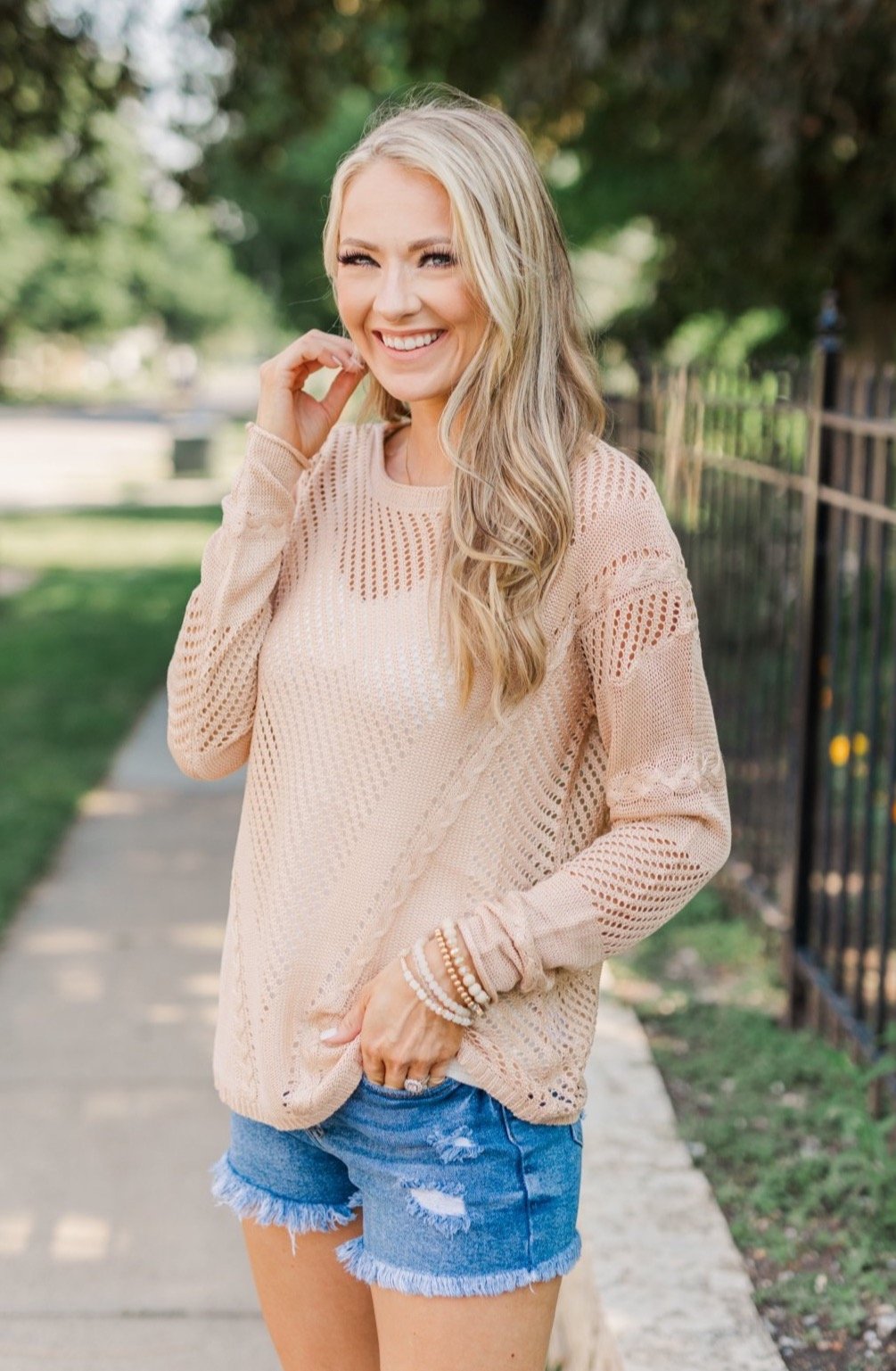 Love Like Crazy Open Knit Sweater- Natural – The Pulse Boutique