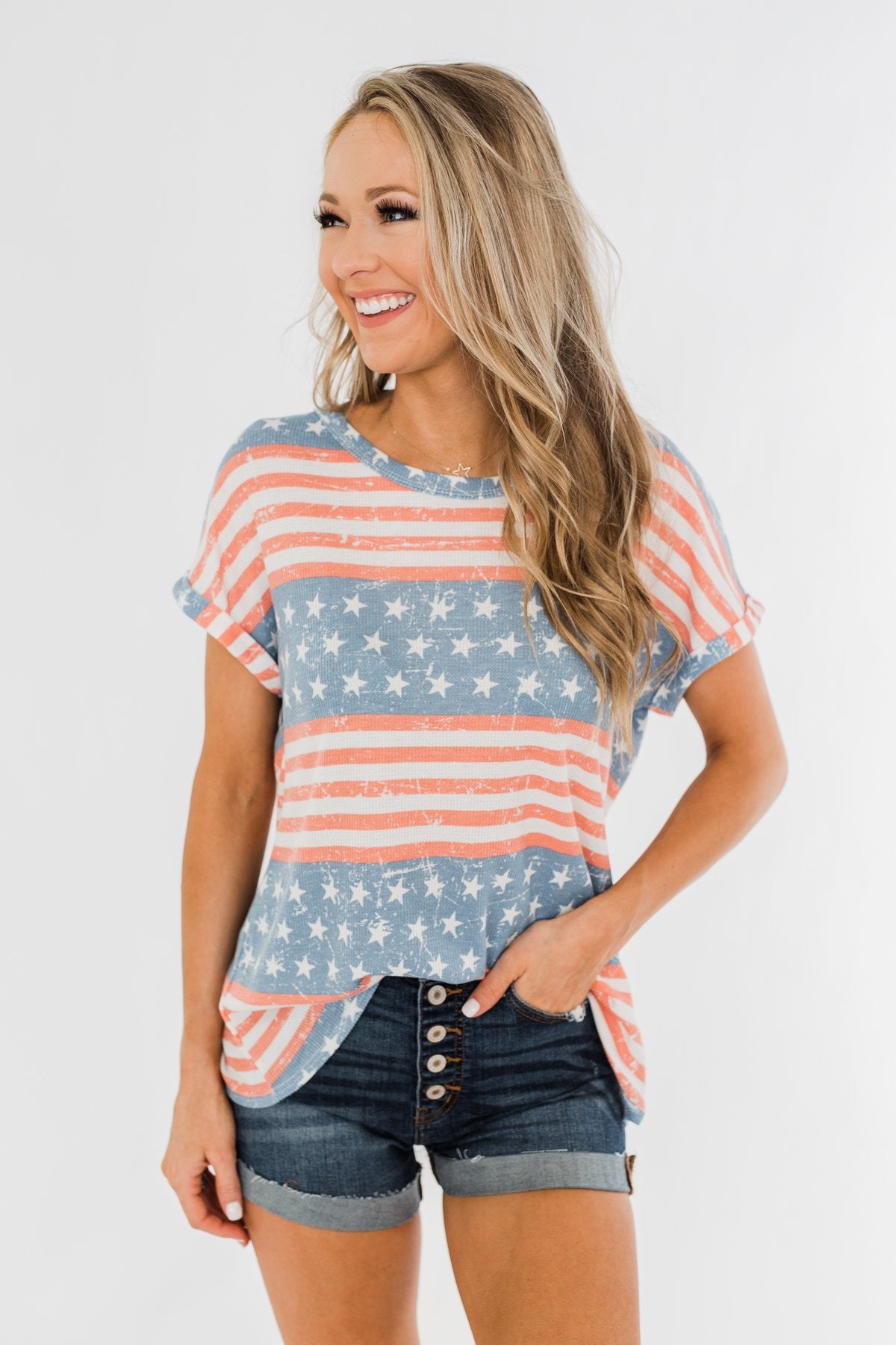 Show Your Spirit Printed Top- Americana – The Pulse Boutique