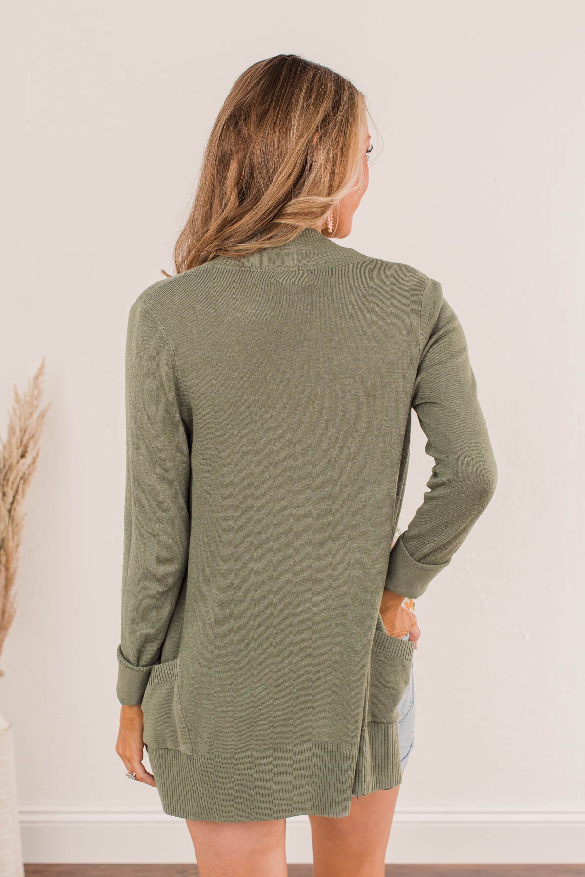 Essential Cardigan- Light Olive – The Pulse Boutique