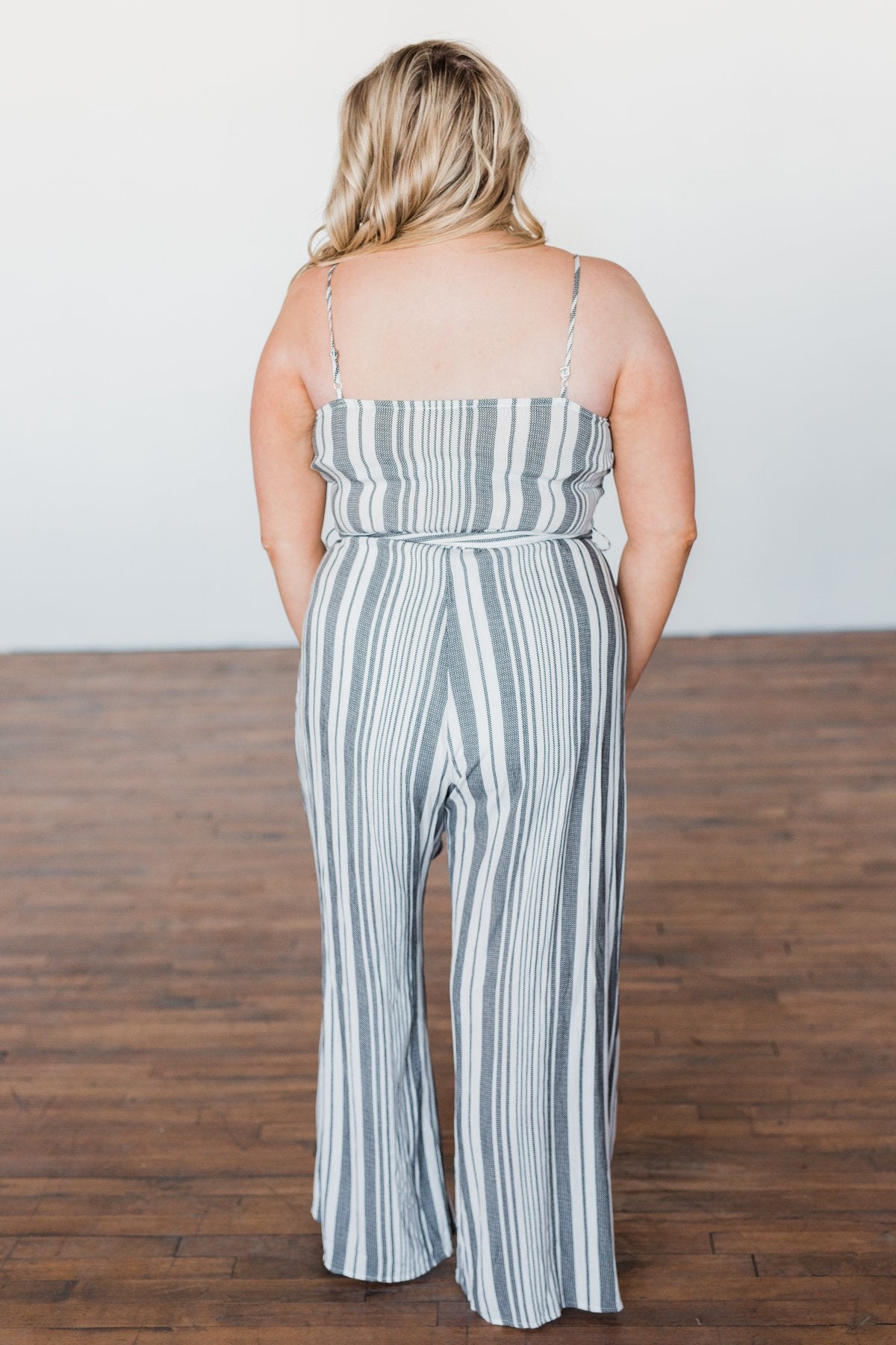 The Day Is Calling Striped Jumpsuit- Black & Ivory – The Pulse Boutique