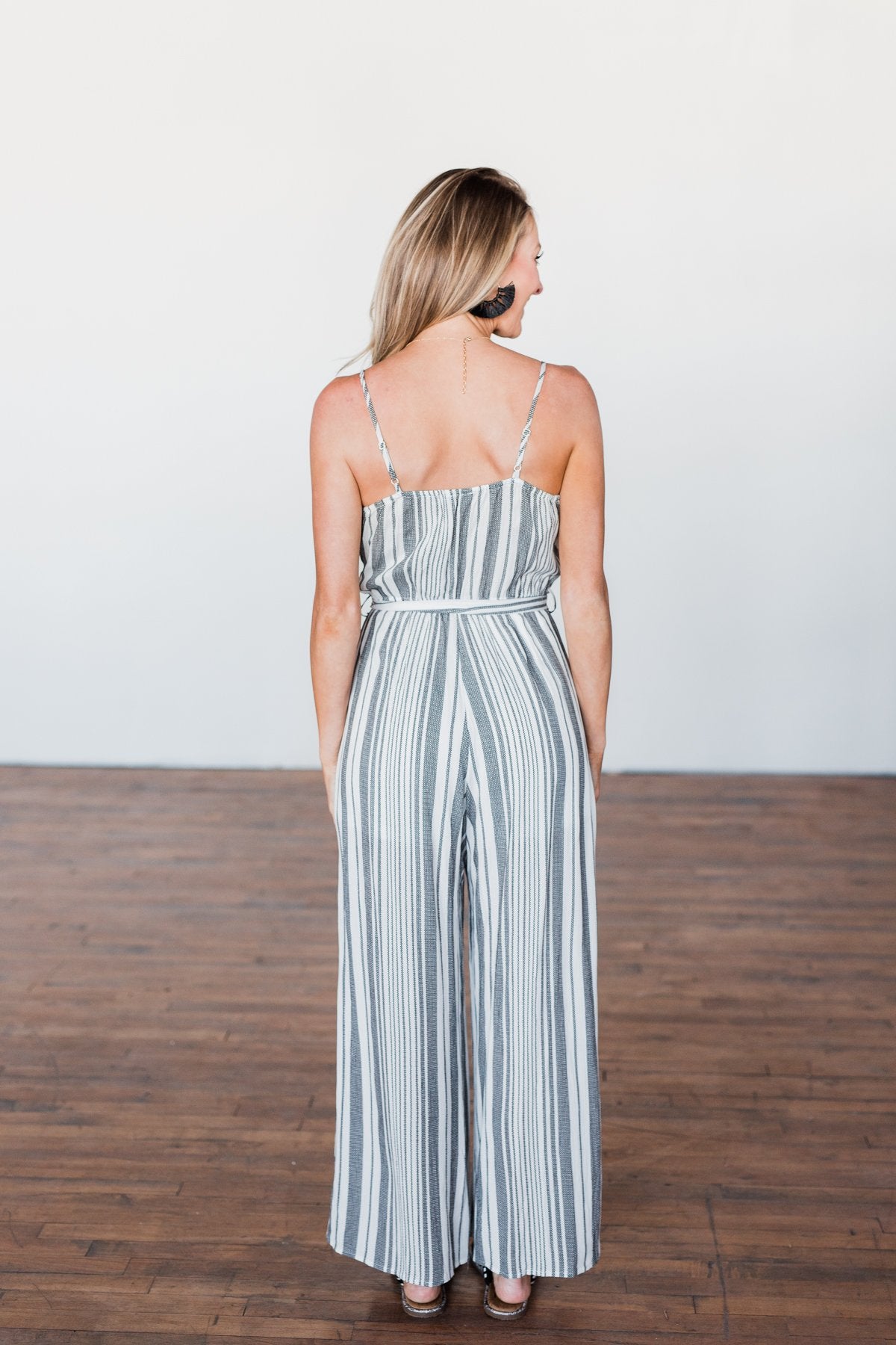 The Day Is Calling Striped Jumpsuit- Black & Ivory – The Pulse Boutique