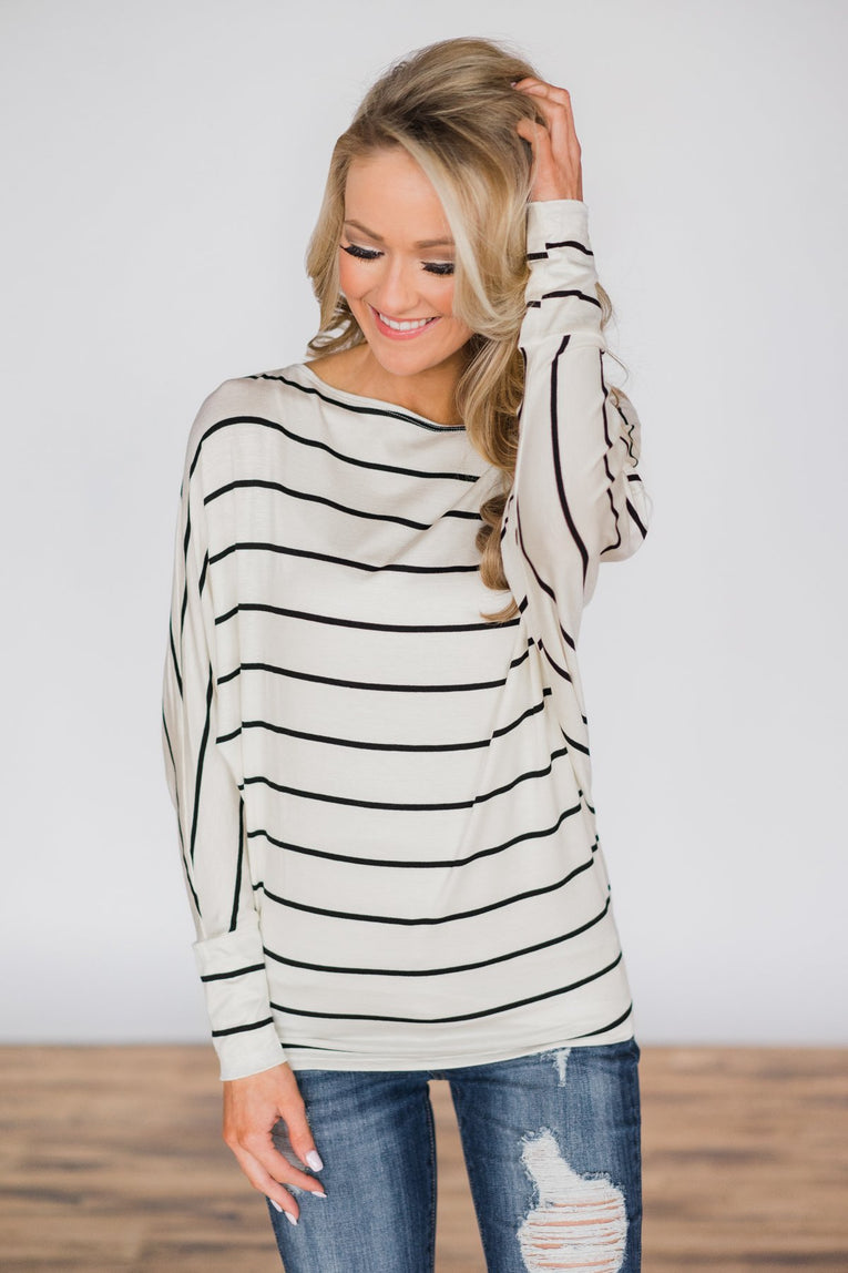 Captivated by Love Striped Top ~ White – The Pulse Boutique