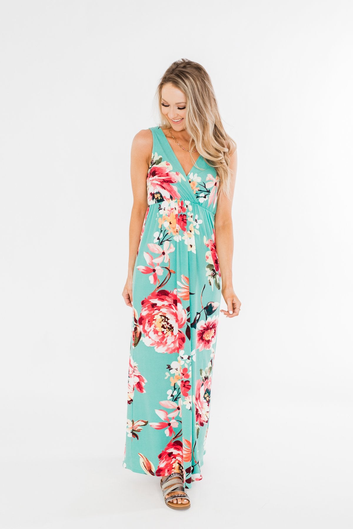 Miracle Of You Floral Maxi Dress- Mint – The Pulse Boutique