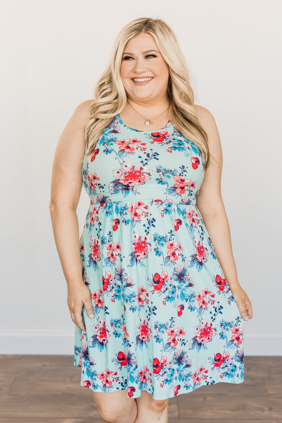 Live Loudly Criss-Cross Floral Dress- Sky Blue – The Pulse Boutique