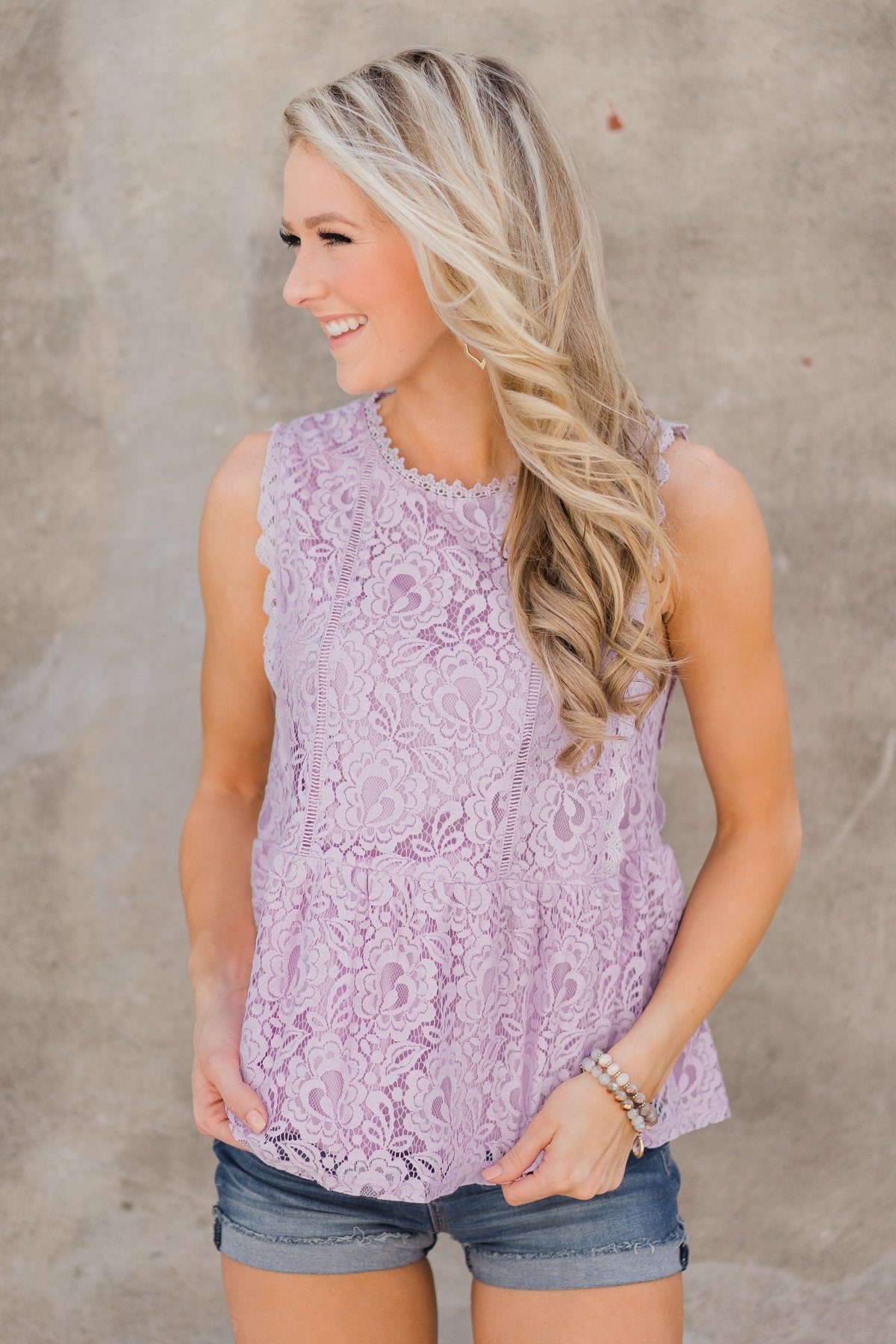 Flirty in Lace Tank Top - Lilac – The Pulse Boutique