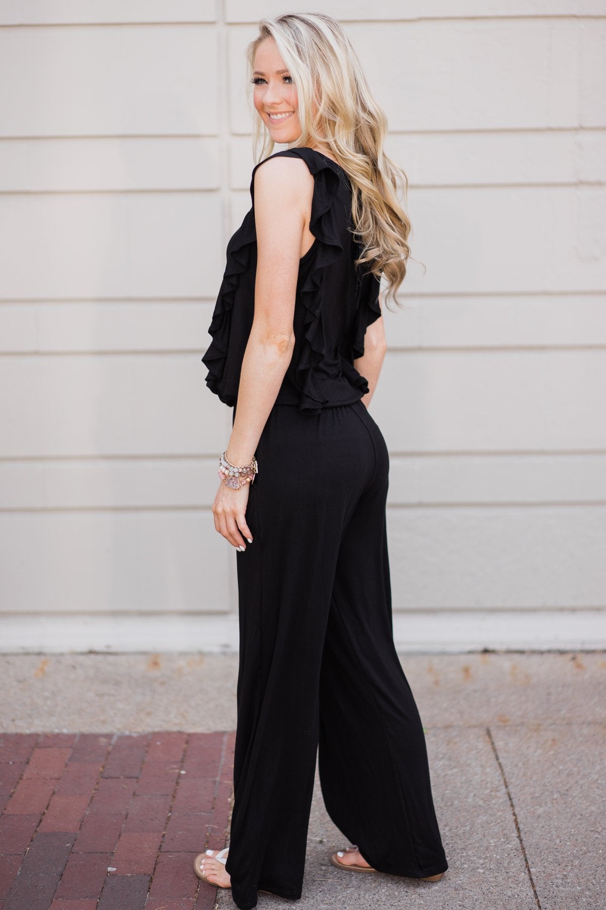 Black Ruffle Jumpsuit – The Pulse Boutique