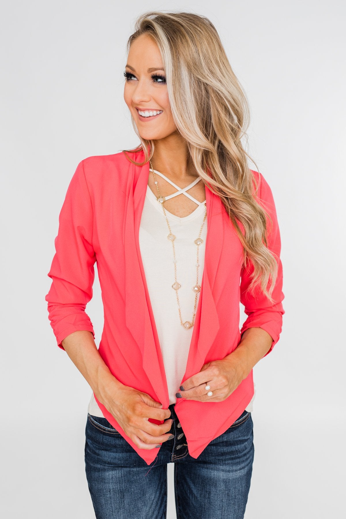 Keep It Professional Blazer- Neon Pink – The Pulse Boutique