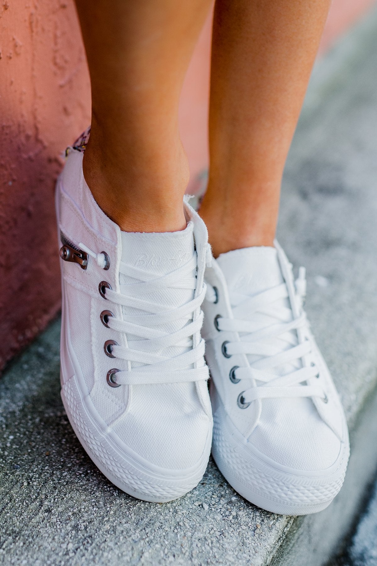 white canvas wedge sneakers