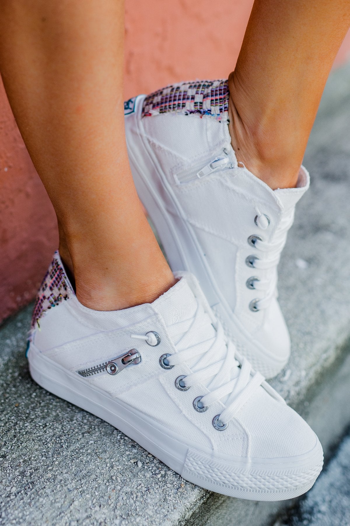 white blowfish sneakers