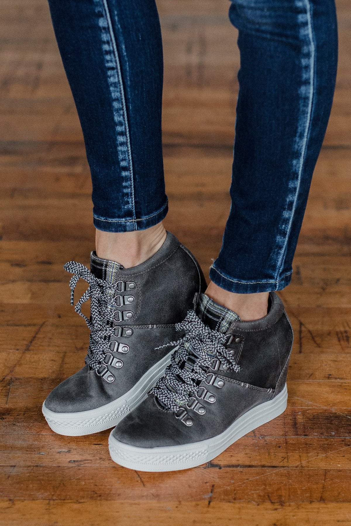 Not Rated Tibi Wedge Sneakers- Grey – The Pulse Boutique