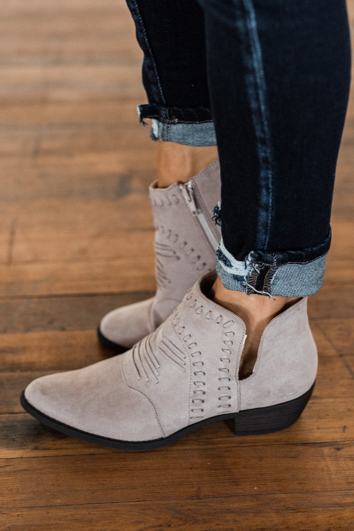 taupe booties