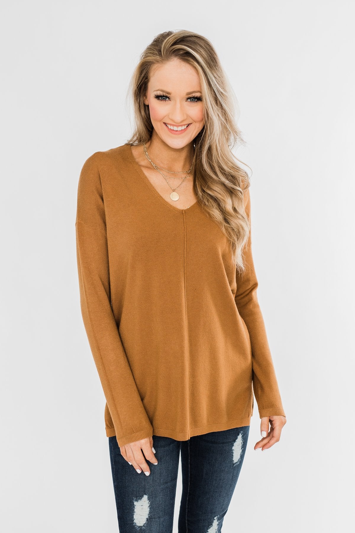 Truly Yours Sweater- Dark Camel – The Pulse Boutique