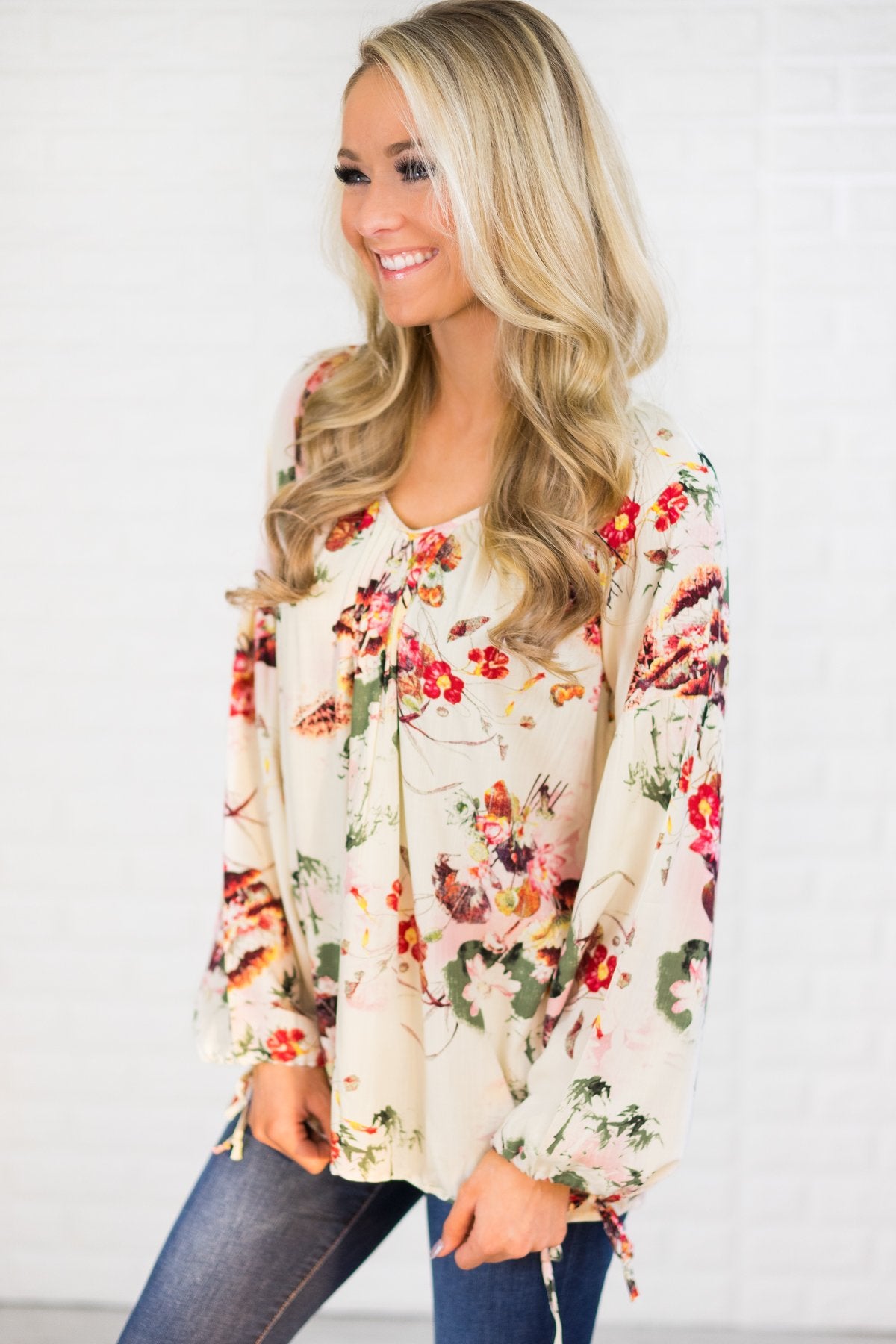 Love Me Again Cream Floral Blouse – The Pulse Boutique