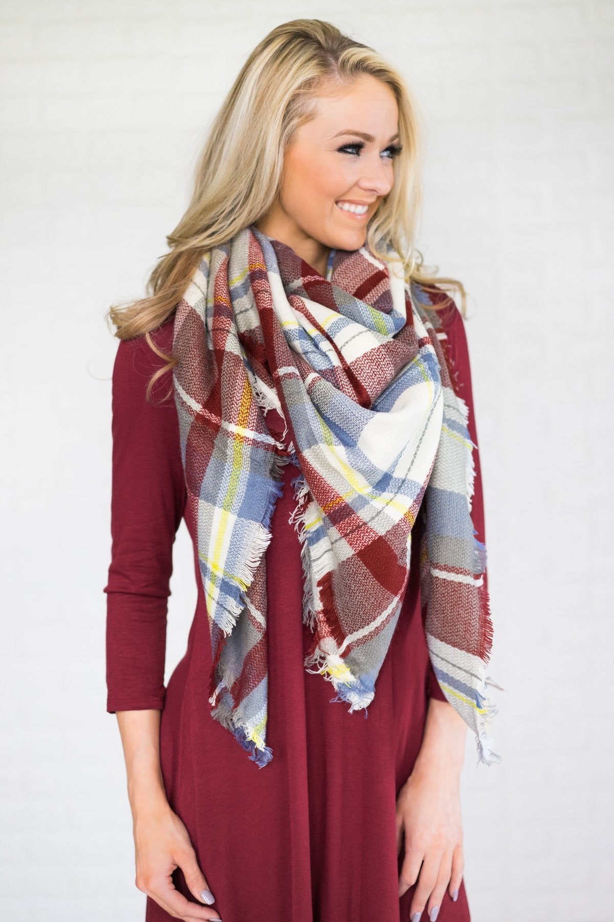 Maroon \u0026 Blue Blanket Scarf – The Pulse 