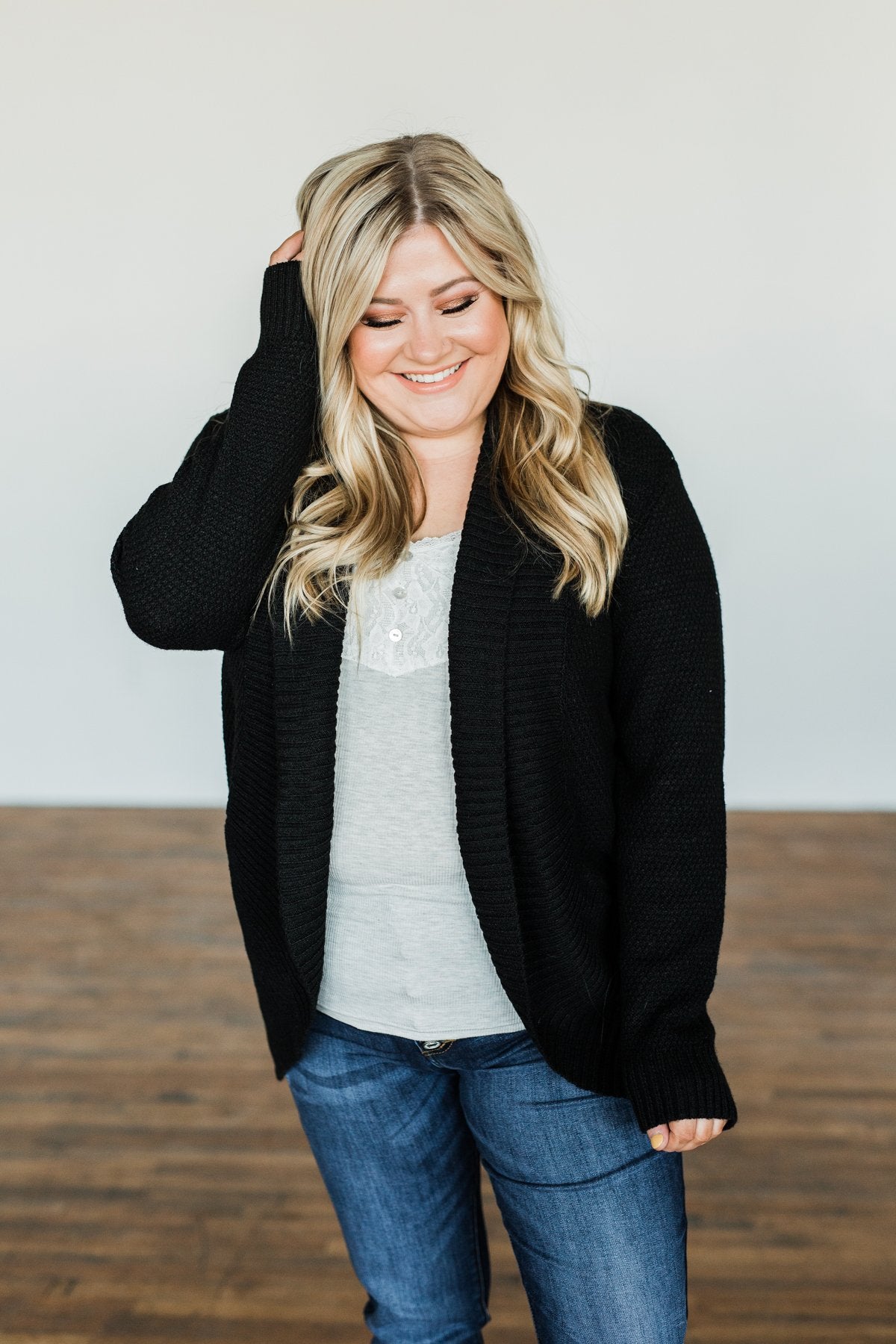 Wish You Well Knit Drape Cardigan- Black – The Pulse Boutique