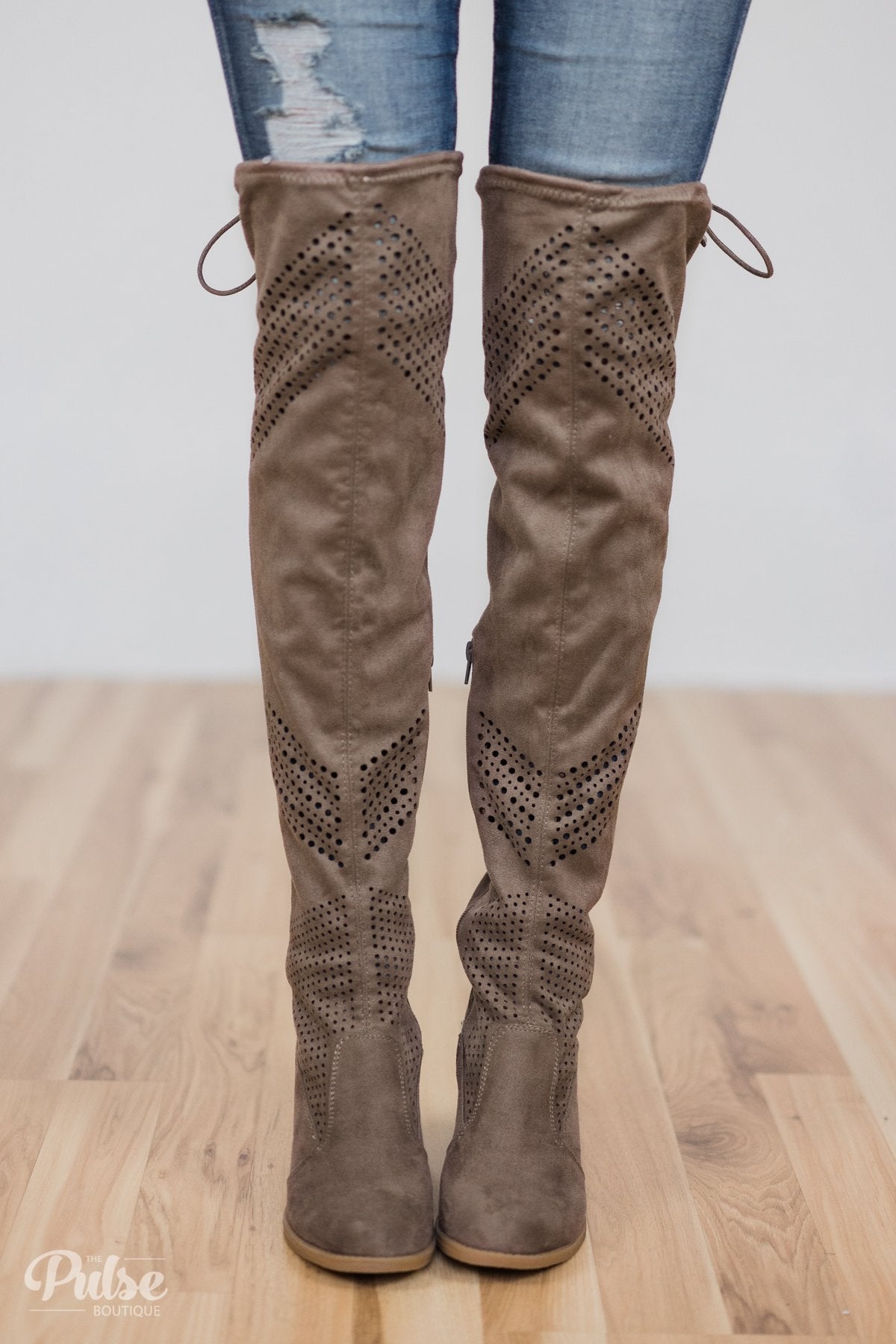 Not Rated Loly Knee-High Boots- Taupe 